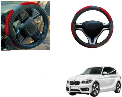 Automotive Prist Steering Cover For BMW 1 Series(Black & Red, Leatherite)