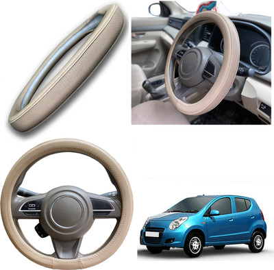 PEEPS STORE Steering Cover For Maruti A-Star(Black, Leatherite)