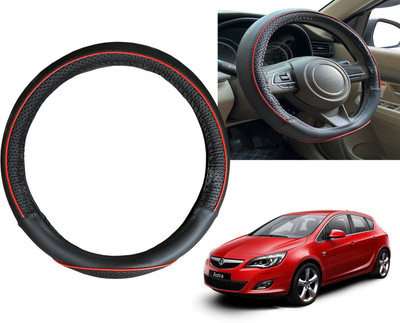 PEEPS STORE Steering Cover For Opel Astra(Black, Red, Leatherite)