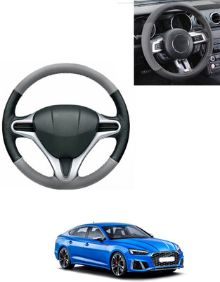 AYW Steering Cover For Audi S5(Grey/Black, Leatherite)