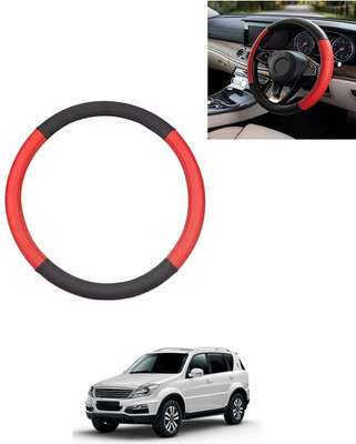 AYW Steering Cover For SsangYong Rexton(Red/Black, Leatherite)