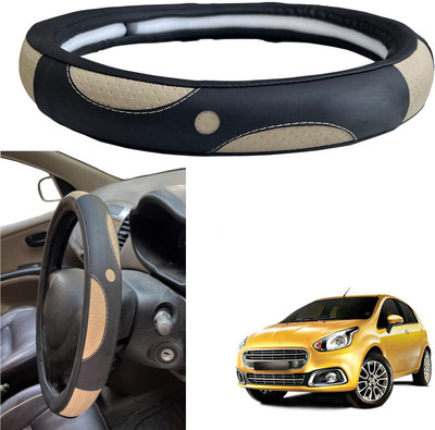 PEEPS STORE Steering Cover For Fiat Punto Evo(Black, Leatherite)