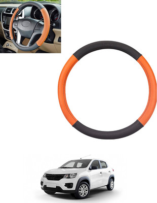 monolive Steering Cover For Renault Kwid(Tan, Black, Leatherite)