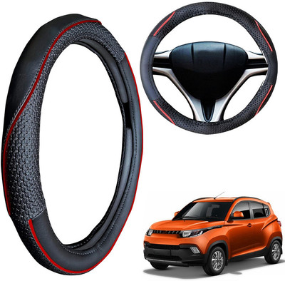 PEEPS STORE Steering Cover For Mahindra KUV100(Black, Leatherite)