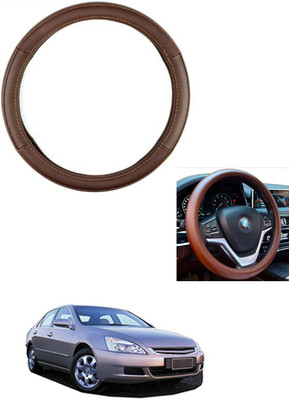 MATIES Steering Cover For Honda Accord(Brown, Leather)