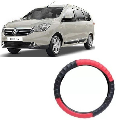 OOLTAH PAHIYA Hand Stiched Steering Cover For Renault Lodgy(Red & Black, Leatherite)