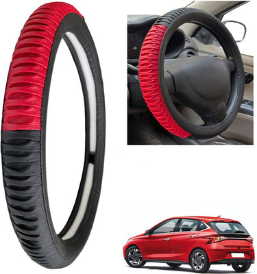 PEEPS STORE Steering Cover For Hyundai i20(Black, Leatherite)