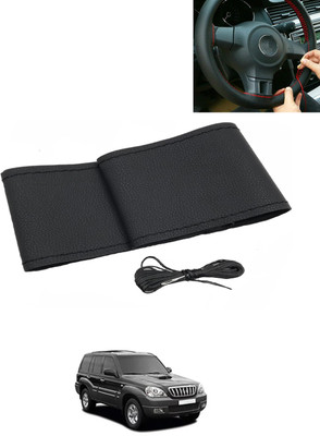 AYW Hand Stiched Steering Cover For Hyundai Terracan(Black, Leatherite)