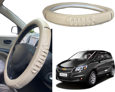 PEEPS STORE Steering Cover For Chevrolet Sail UVA(Black, Red, Leatherite)