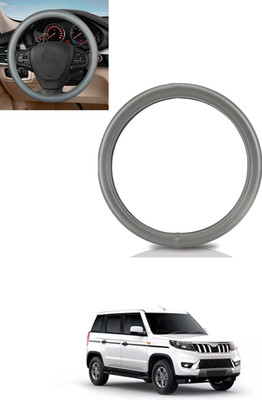 MATIES Steering Cover For Mahindra Universal For Car(Silver, Leather)