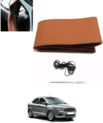 monolive Hand Stiched Steering Cover For Ford Aspire(Tan, Leatherite)