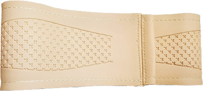 GCSINDUSTRIES Hand Stiched Steering Cover For Hyundai, Honda, Tata, Universal For Car Universal For Car(CAMEL, Fabric)
