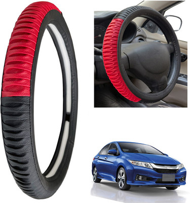 PEEPS STORE Steering Cover For Honda City(Black, Leatherite)