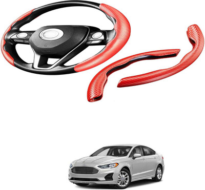 XZRTZ Steering Cover For Fiat Universal For Car(Carbon Fiber Red, Polyurethane)