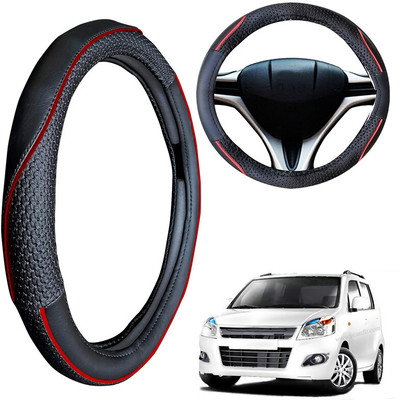 PEEPS STORE Steering Cover For Maruti WagonR(Black, Leatherite)