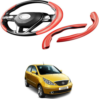 XZRTZ Steering Cover For Skoda Laura(Carbon Fiber Red, Polyurethane)