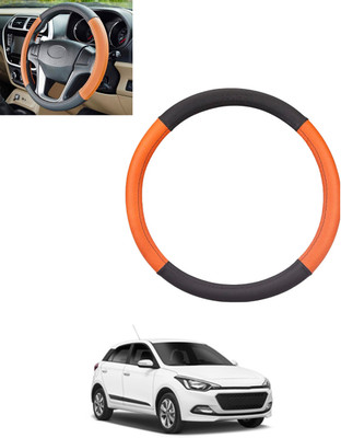 monolive Steering Cover For Hyundai Elite i20(Tan, Black, Leatherite)