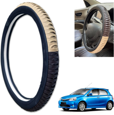 PEEPS STORE Steering Cover For Toyota Etios Liva(Black, Leatherite)