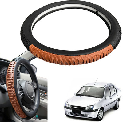 PEEPS STORE Steering Cover For Ford Ikon(Black, Leatherite)
