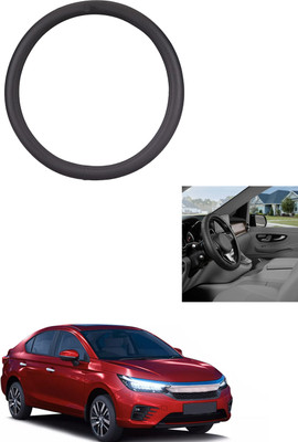 MATIES Steering Cover For Honda Universal For Car(Black, Leather)