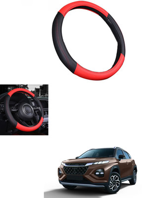 MATIES Steering Cover For Maruti Universal For Car(Red/Black, Leather)