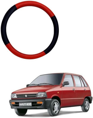 SPREADX Steering Cover For Maruti 800(Red, Black, Leatherite)