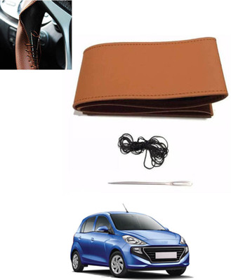 monolive Hand Stiched Steering Cover For Hyundai Santro(Tan, Leatherite)