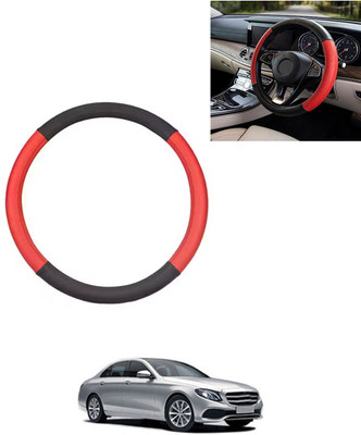 AYW Steering Cover For Mercedes Benz E220(Red/Black, Leatherite)
