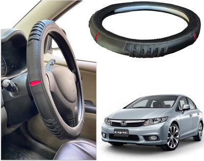 PEEPS STORE Steering Cover For Honda NA(Black, Red, Leatherite)