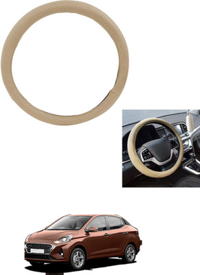 MATIES Steering Cover For Hyundai Universal For Car(Beige, Leather)