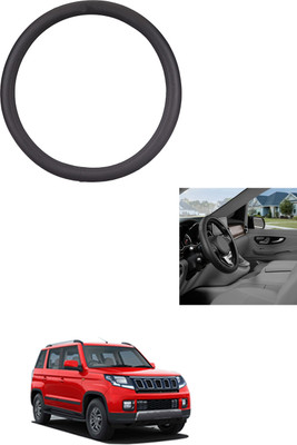 MATIES Steering Cover For Mahindra TUV 300(Black, Leather)