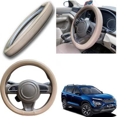 PEEPS STORE Steering Cover For Tata Safari(Black, Leatherite)