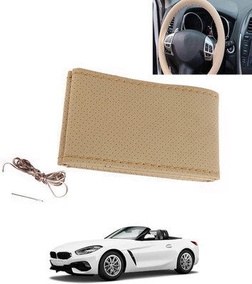 MATIES Hand Stiched Steering Cover For BMW Z4(Beige, Leatherite)