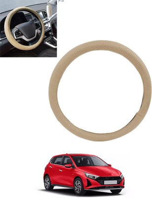 monolive Hand Stiched Steering Cover For Hyundai i20(Beige, Leatherite)