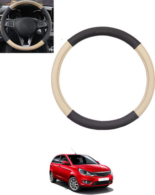 monolive Hand Stiched Steering Cover For Tata Bolt(Beige, Black, Leatherite)