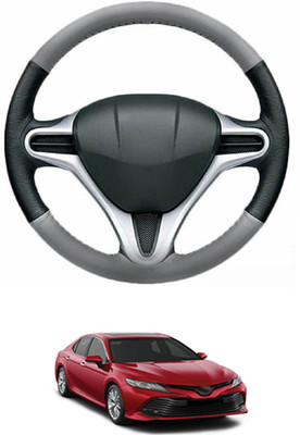MATIES Steering Cover For Toyota Camry(Grey, Black, Leather)