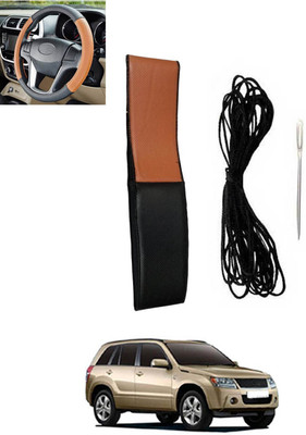 monolive Hand Stiched Steering Cover For Maruti Grand Vitara(Tan, Black, Leatherite)