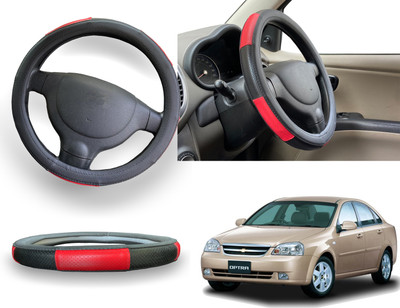 PEEPS STORE Steering Cover For Chevrolet Sail Hatchback(Red, Leatherite)