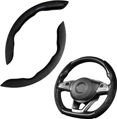 Auto Oprema Hand Stiched Steering Cover For Universal For Car Universal For Car(Black, Leather)