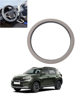 ABJD Steering Cover For Universal For Car Universal For Car(Silver, Leatherite)