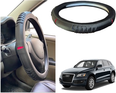 PEEPS STORE Steering Cover For Audi Q5(Black, Red, Leatherite)