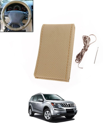 monolive Hand Stiched Steering Cover For Mahindra XUV 500(Beige, Leatherite)