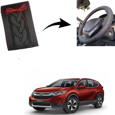 Autoinnovation Hand Stiched Steering Cover For Honda CR-V(Black, Leather)