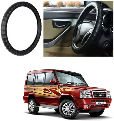 OOLTAH PAHIYA Hand Stiched Steering Cover For Tata Sumo(Black, Leatherite)