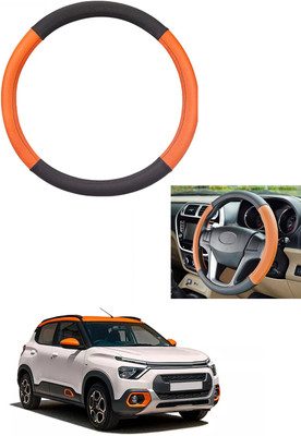 MATIES Steering Cover For Universal For Car Universal For Car(Tan/Black, Leather)