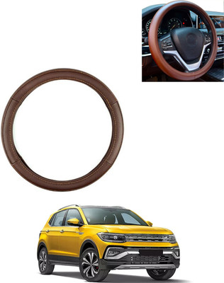 AYW Steering Cover For Volkswagen Universal For Car(Brown, Leatherite)