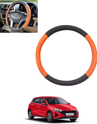 monolive Steering Cover For Hyundai i20(Tan, Black, Leatherite)