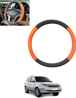 monolive Steering Cover For Tata Safari Storme(Tan, Black, Leatherite)