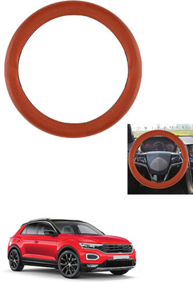 MATIES Steering Cover For Volkswagen Universal For Car(Tan, Leather)