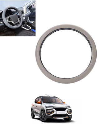 monolive Hand Stiched Steering Cover For Renault Universal For Car(Silver, Leatherite)